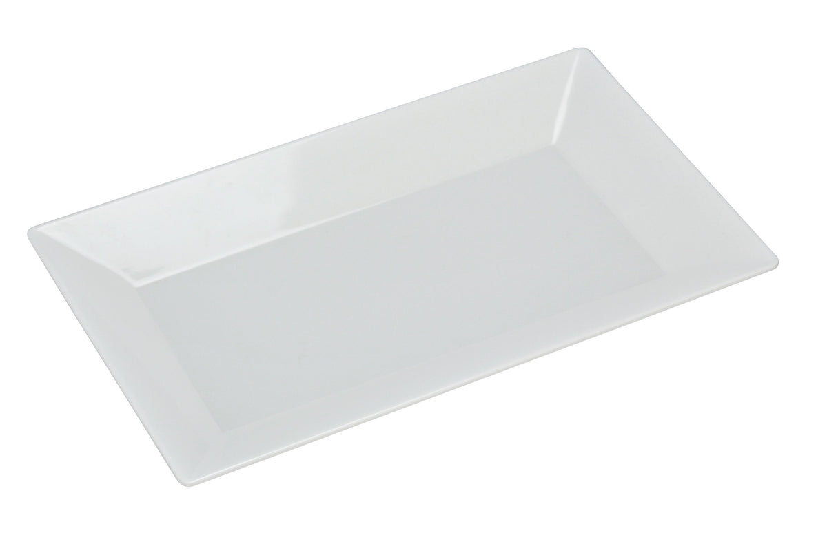 Yanco RM-212 Rome Rectangular Plate 12" x 7-1/2" White Melamine Dishwasher Safe Plastic - Case of 24