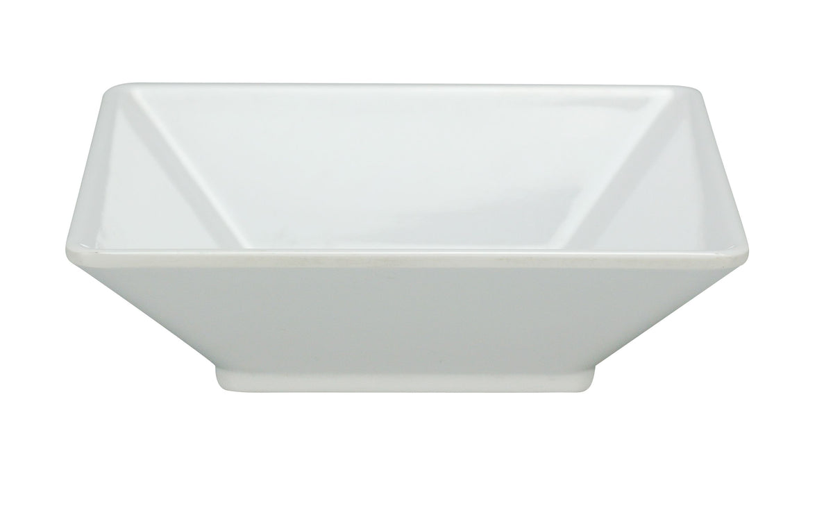 Yanco RM-307 - 22 oz White Square Melamine Bowl, 7" L x 7" W x 2" H, Dishwasher Safe, - Case of 48