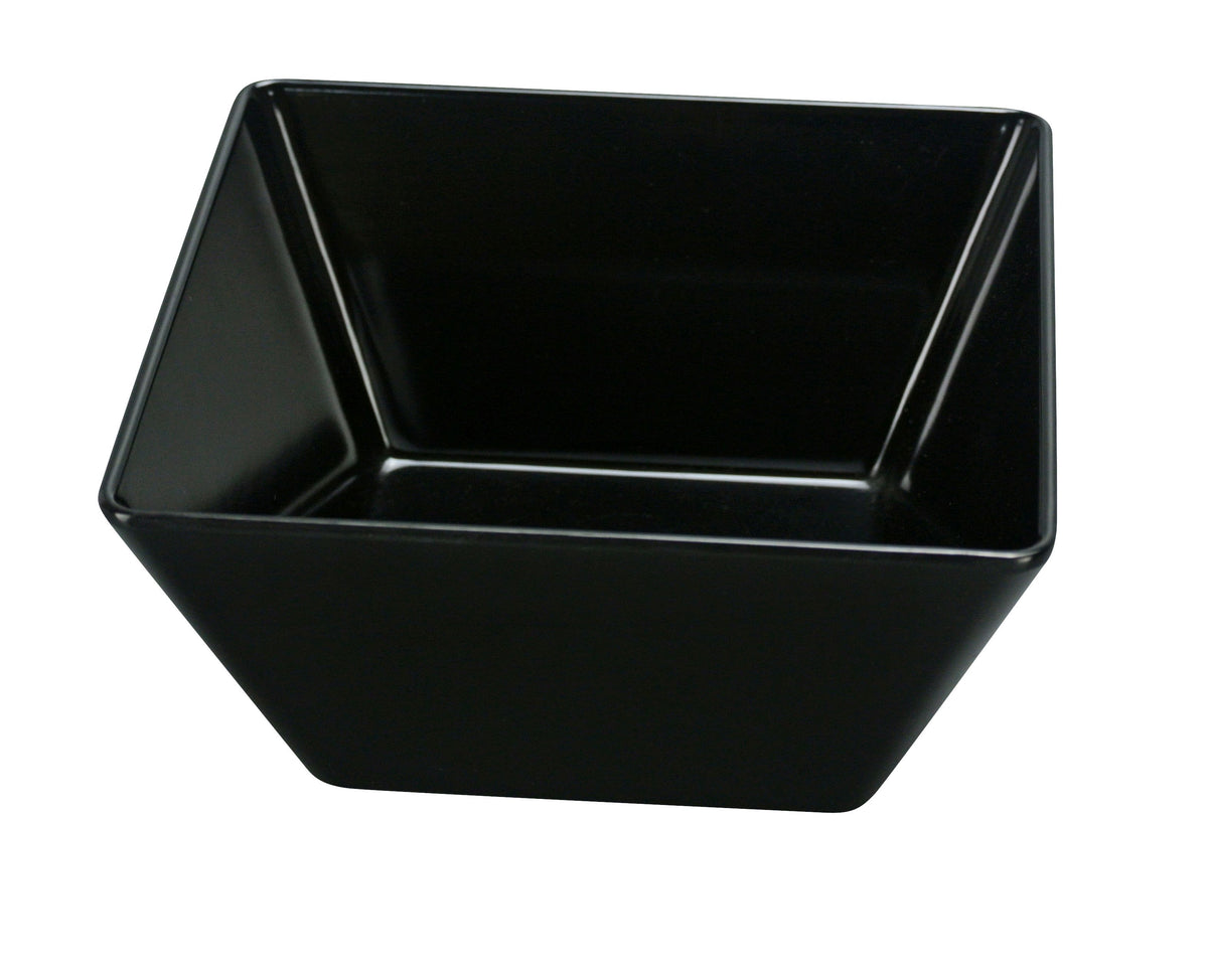 Yanco RM-405BK - 5" L x 5" W x 2-3/4" H Square Melamine Bowl, Black, 18 oz (0.75 Qt) - Case of 48