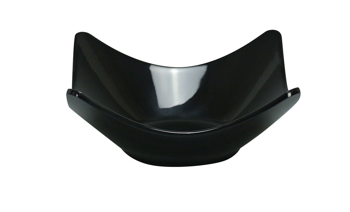 Yanco RM-507BK - 7" Melamine Plastic Bowl, 16-19 oz, Black, Square, 7.25" L x 7.25" W - Case of 48
