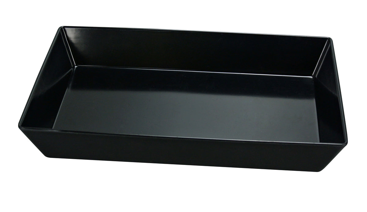 Yanco RM-614BK - Rectangular Deep Melamine Plate, 13-3/4" L x 10" W x 2-1/2" H, Black - Case of 12