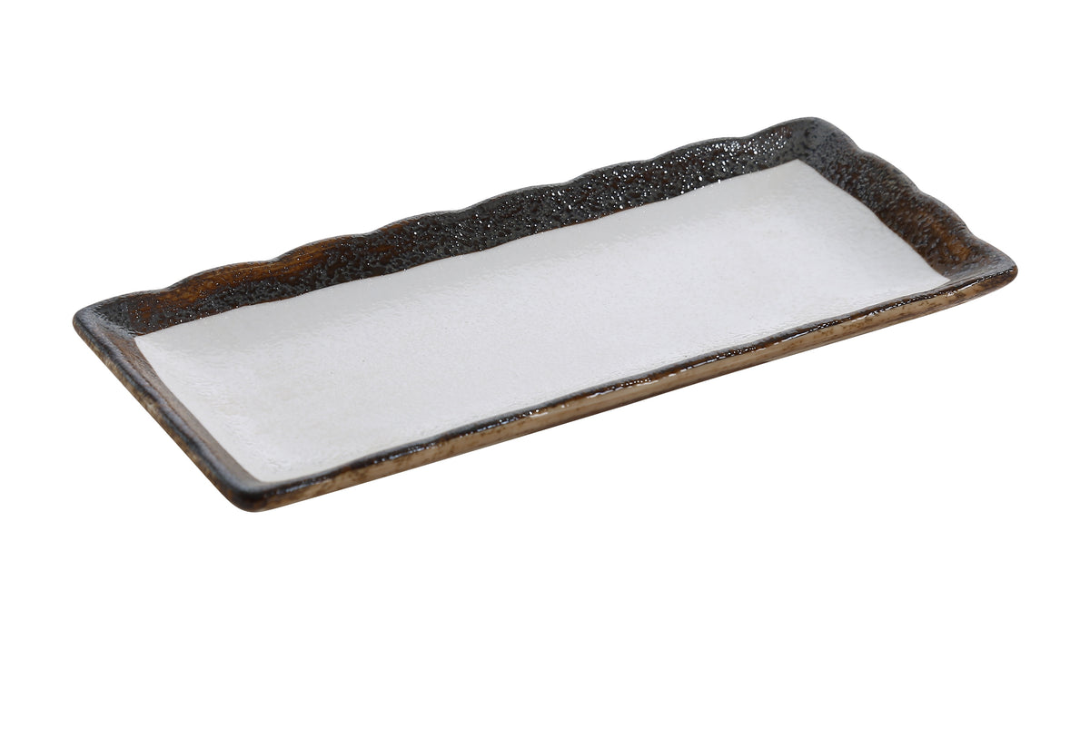 Yanco RO-2110 Sushi Plate 10" x 4-1/4" Rectangular Porcelain Dishwasher Oven Microwave Safe - Case of 24