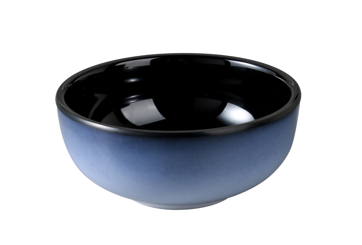 Yanco SN-404 - 8 Oz Bowl, 4 3/8" Dia x 1 7/8" H, Two-Tone White/Black Melamine, Break-Res - Case of 48