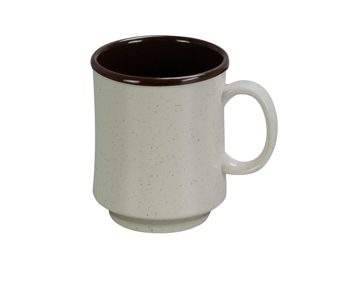 Yanco SS-908 - 8 Oz Mug, 3" Dia x 3-3/4" H, Melamine, Two-Tone Brown/Beige - Case of 48