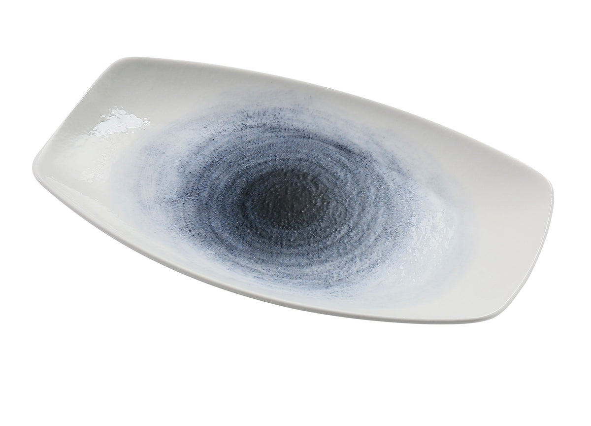 Yanco UN-214 Universe Rect China Plate 14.25" W x 1.75" D x 8.25" H Rolled Edge Coupe Rim - Case of 12