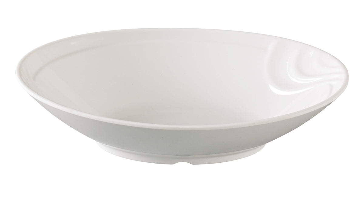 Yanco VE-613 - 52 Oz (1 Qt) Oval White Melamine Bowl 13" x 9" x 3.5" Dishwasher Safe - Case of 12