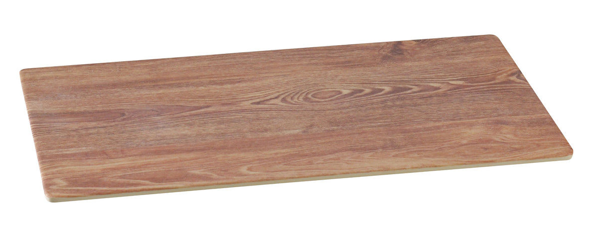 Yanco WD-210 Rectangular Serving Tray, 10-1/2" x 6-1/4" Melamine Wood-Look Brown Dishwasher Safe - Case of 24