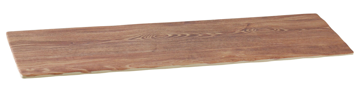 Yanco WD-222 Serving Tray, 21" x 6-1/2" Melamine with Wood-Look, Brown, Dishwasher Safe - Case of 6