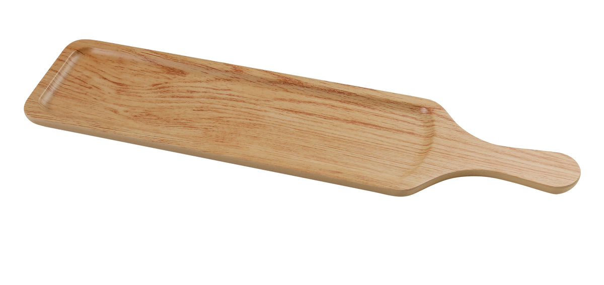 Yanco WD-2427 Rectangular Melamine Tray, Brown, 27.5"W x 0.75"D x 5.5"H With Handle - Case of 12