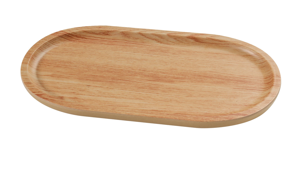 Yanco WD-2510 - Melamine Plate, Oval, 10.5" W x 0.75" D x 5.5" H, Golden Oak - Case of 36