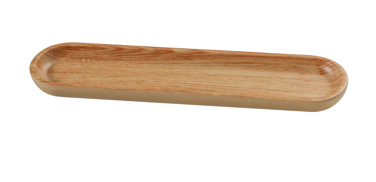 Yanco WD-2610 Sushi Tray - Melamine, 10.5"W x 0.75"D x 2.25"H, Golden Oak, Wooden Tray II - Case of 36
