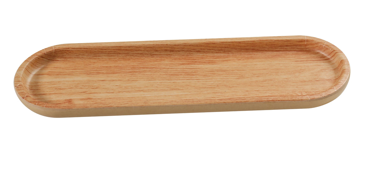 Yanco WD-2612 Sushi Tray, 11.75" W x 0.75" D x 3.5" H Melamine, Golden Oak - Case of 36