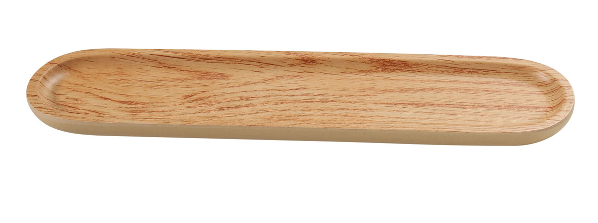 Yanco WD-2615 Sushi Tray, 15.5"W x 0.875"D x 3.5"H Rectangular Melamine Golden Oak - Case of 24