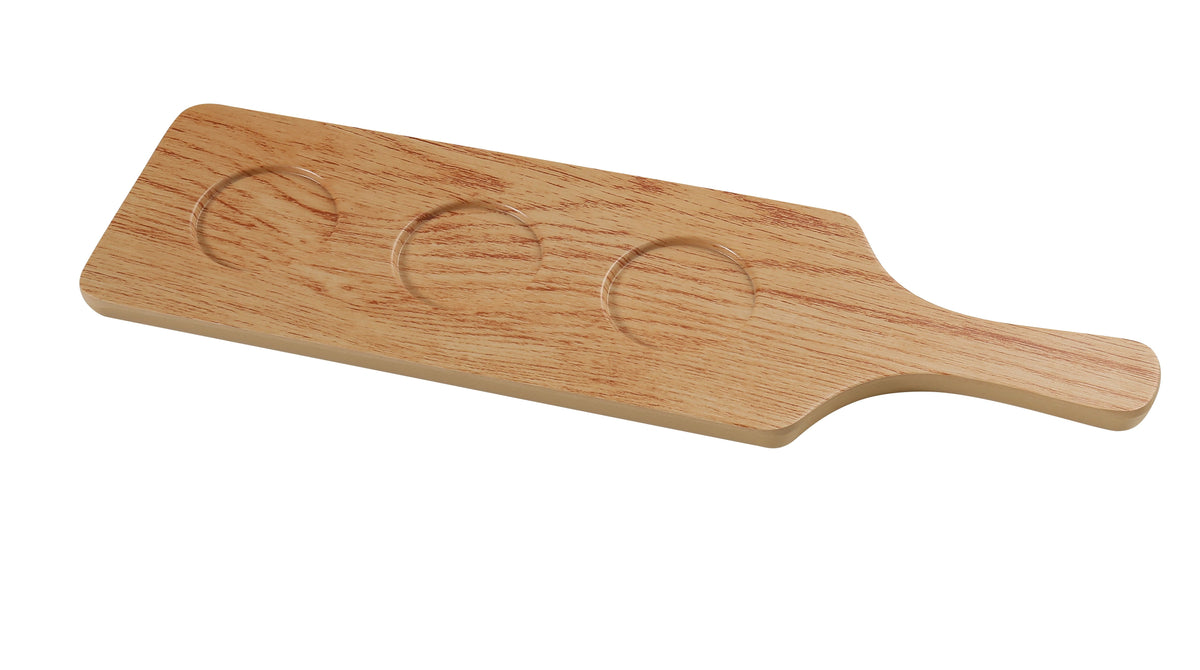Yanco WD-2717 Serving Tray, Rectangular Melamine, Golden Oak, 17" x 4" x 0.75" Handle - Case of 12
