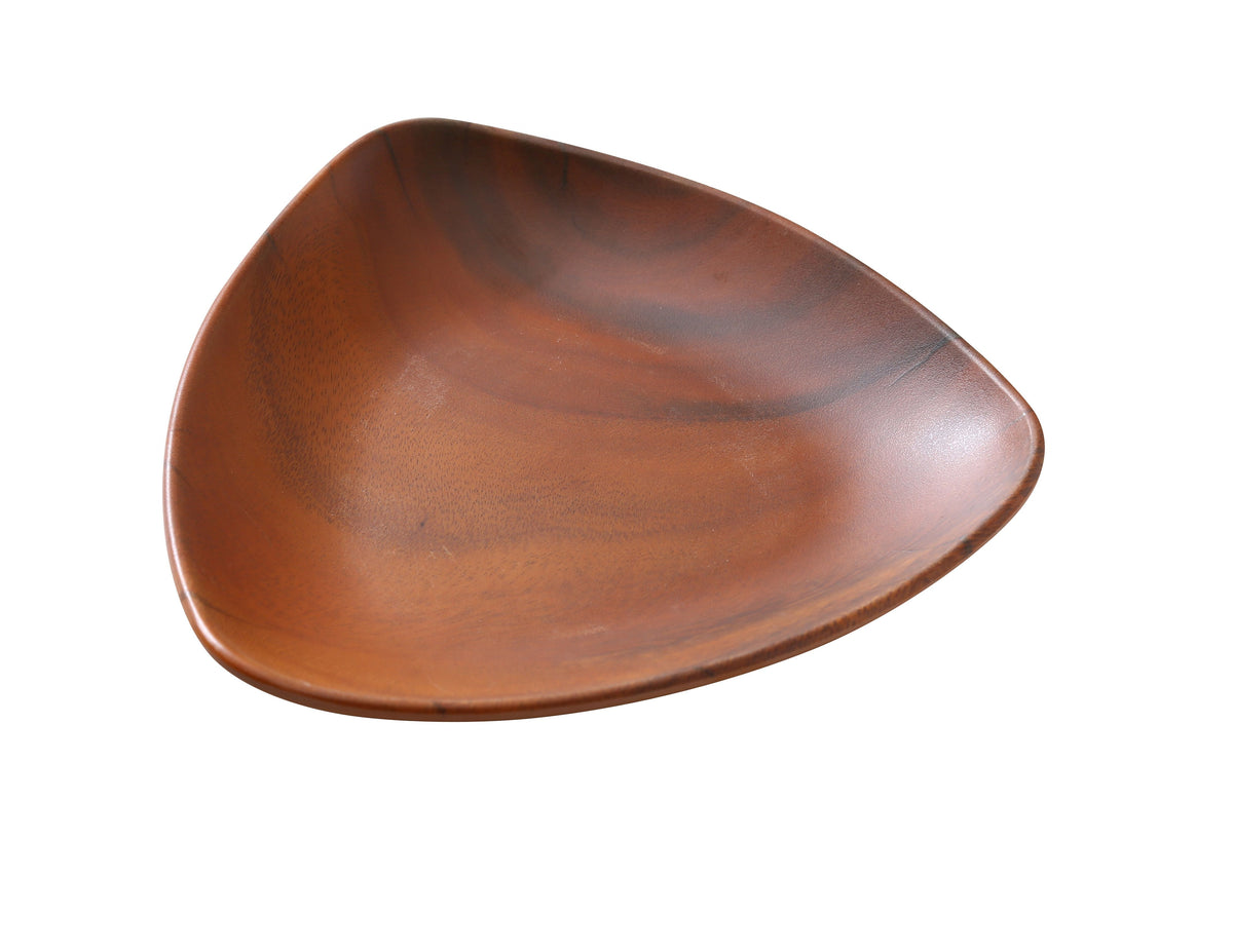 Yanco WD-608 - 16 oz Triangular Bowl, 8-1/8" x 1-1/4" H, Melamine Wood-Look - Case of 48
