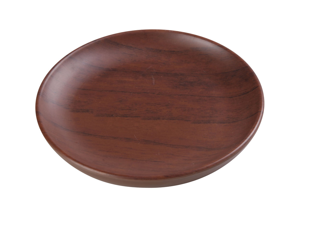 Yanco WL-104 - Plate, 4-3/4" Dia x 1/2" H, Round Melamine, Brown Grain, Dishwasher Safe - Case of 48