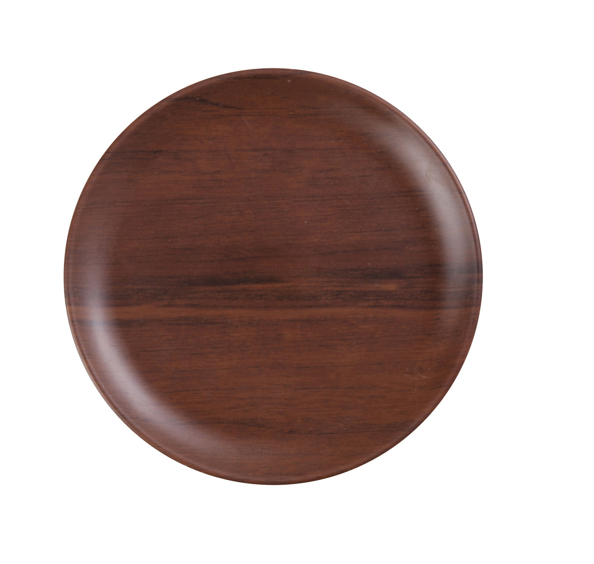 Yanco WL-111 Woodland Plate - 11" Round Melamine, Brown Wood Grain, Rolled Edge, 11" Dia - Case of 12