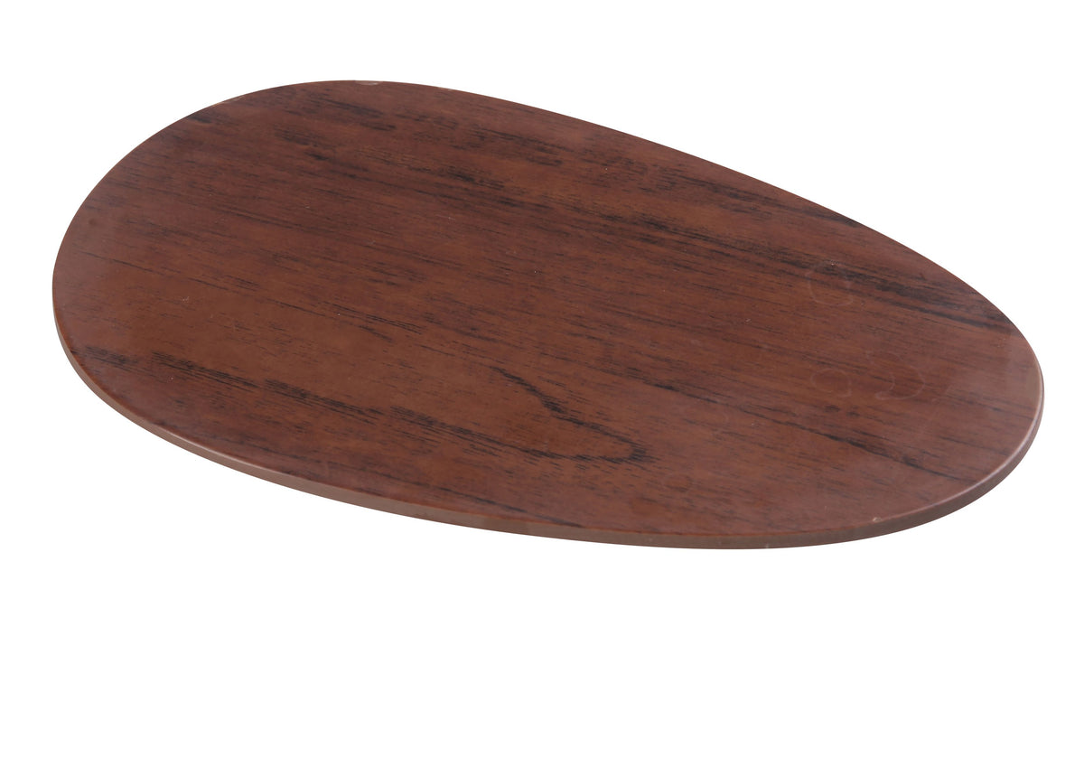 Yanco WL-210 Oval Melamine Plate 10-1/4" W x 6-1/2" D x 3/4" H Brown Wood Grain RolledEdge - Case of 24
