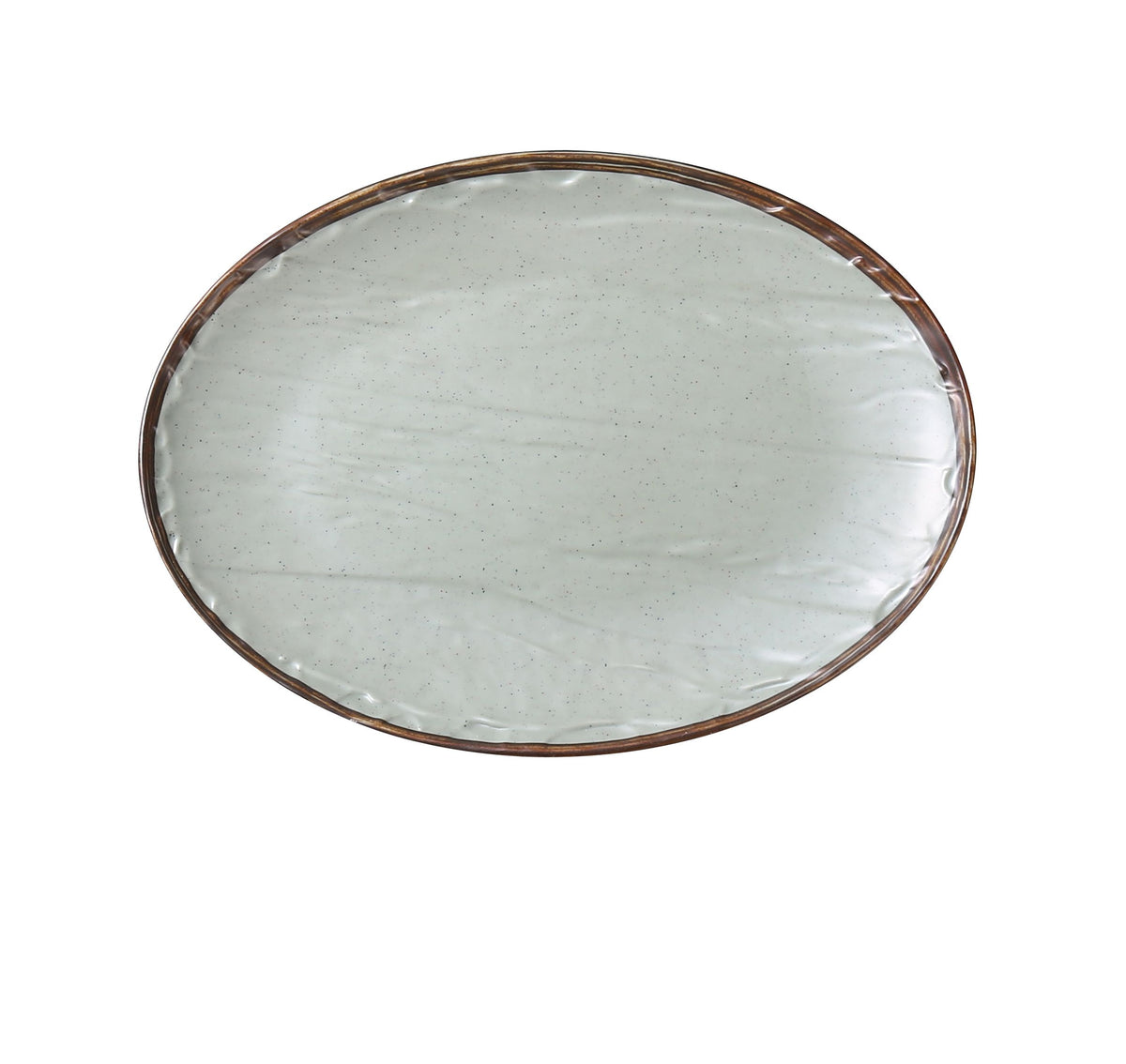Yanco YO-2013 - 13" L x 9-1/2" W x 1-1/4" H Oval Melamine Plate Green Dishwasher Safe - Case of 12