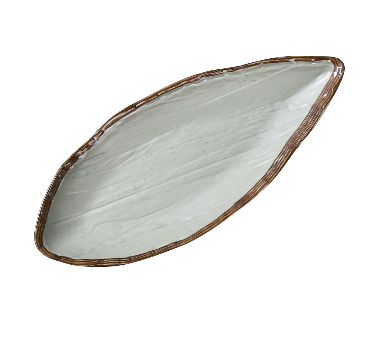 Yanco YO-2114 - Oval Melamine Plate, 14-1/2" L x 6" W x 1-3/4" H, Matte Green, Dishwasher Safe - Case of 12