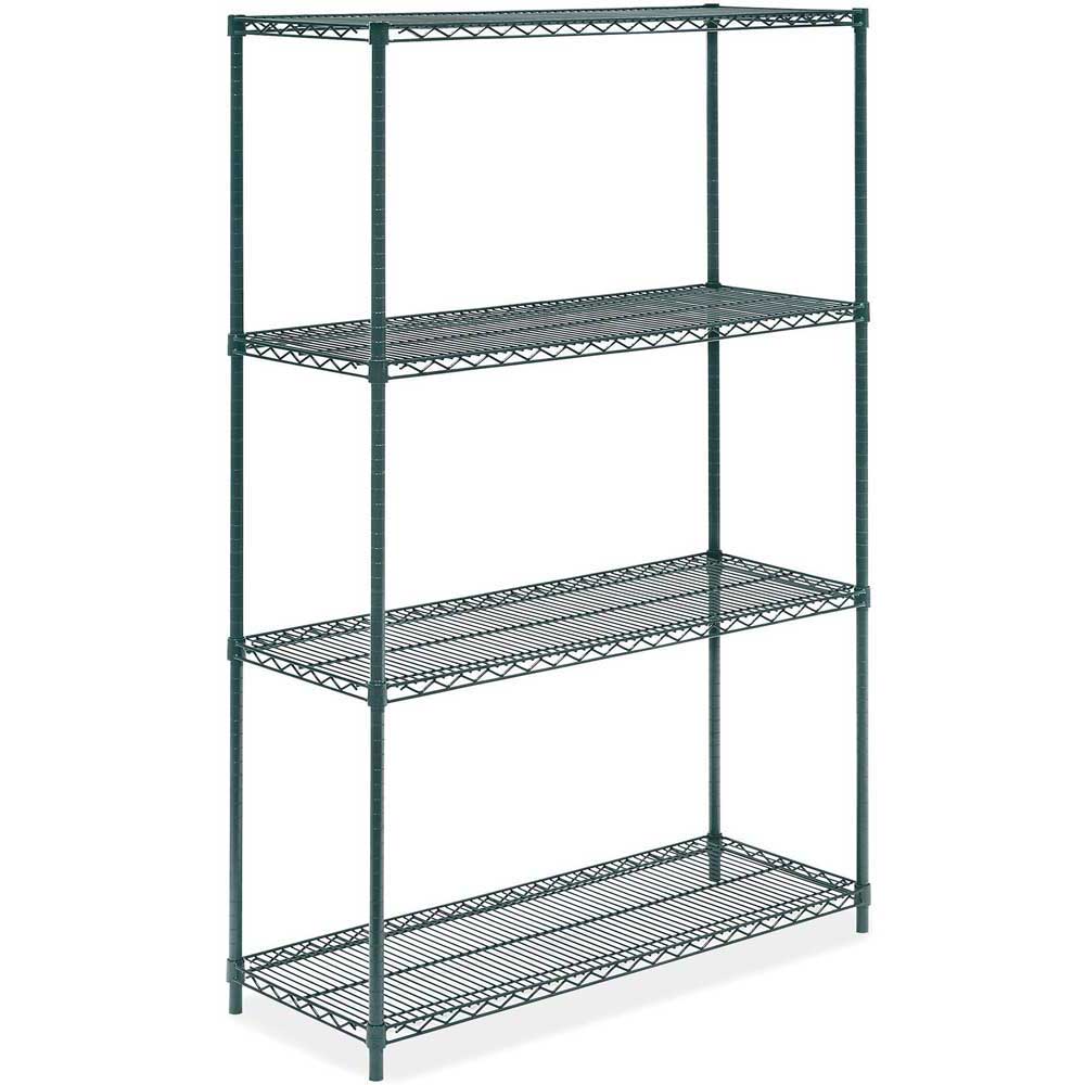 18"D x 48"L x 64"H Green Epoxy Wire Shelving Kit, 4-Shelf, NSF Listed