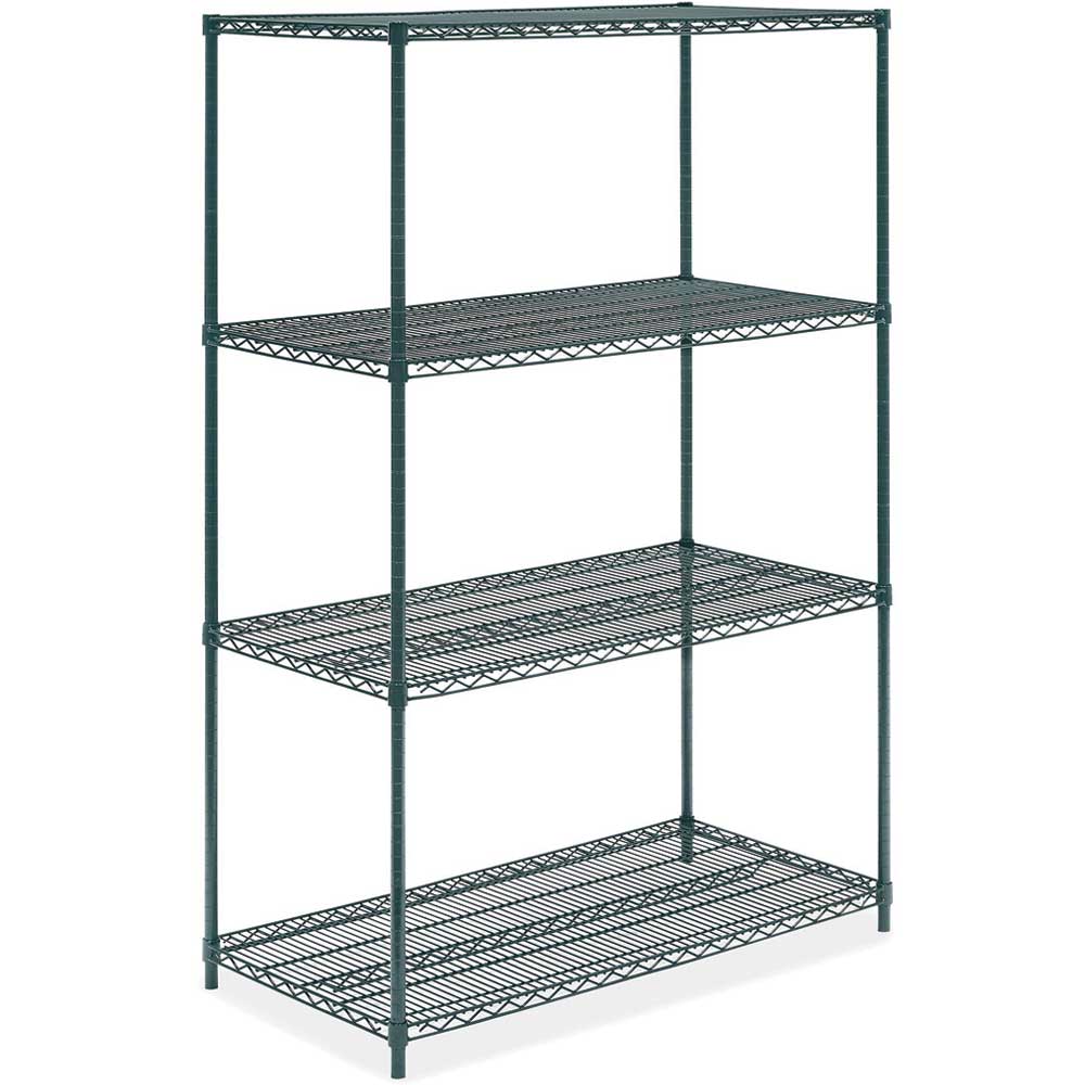 24"D x 48"L x 74"H Green Epoxy Wire Shelving Kit, 4-Shelf, NSF Listed